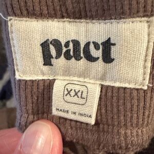 Pact Women’s Deep Taupe Canopy Linen Blend wide leg pant  - XXL